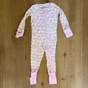 Little Sleepies Pink Rainbow Kids Footie